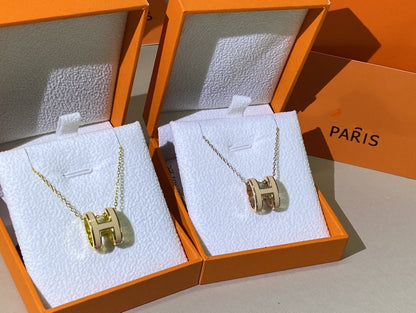 [Perla Lux]HM CLIC YELLOW ENAMEL GOLD NECKLACE