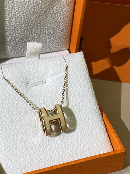 [Perla Lux]HM CLIC YELLOW ENAMEL GOLD NECKLACE