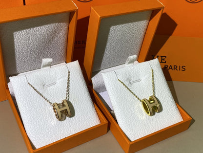 [Perla Lux]HM CLIC YELLOW ENAMEL GOLD NECKLACE