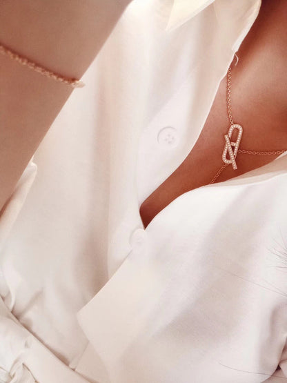[Perla Lux]HM FIRE PIG NOSE NECKLACE TRENDY STREET