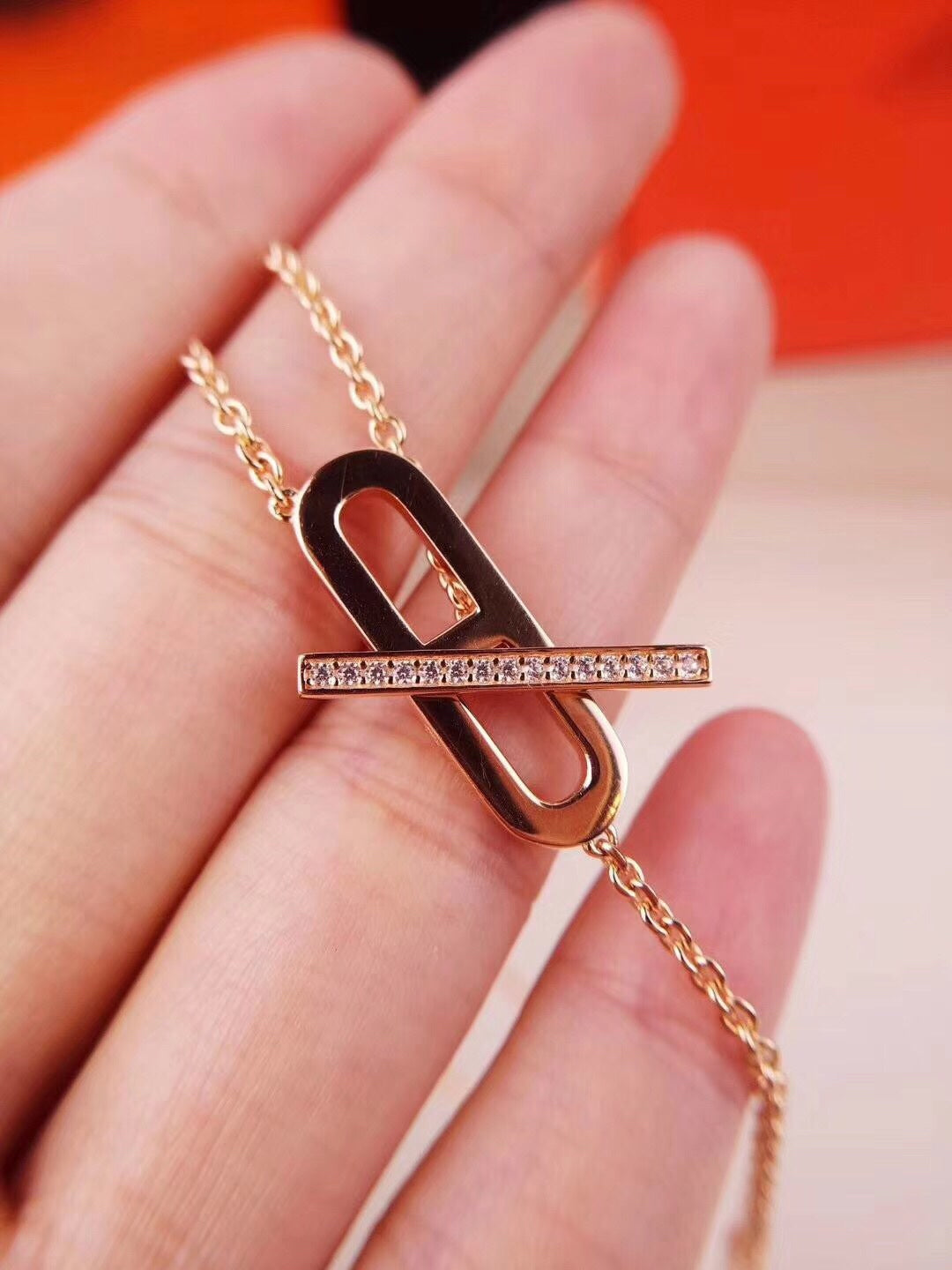 [Perla Lux]HM NECKLACE PLATINUM ROSE GOLD DIAMOND
