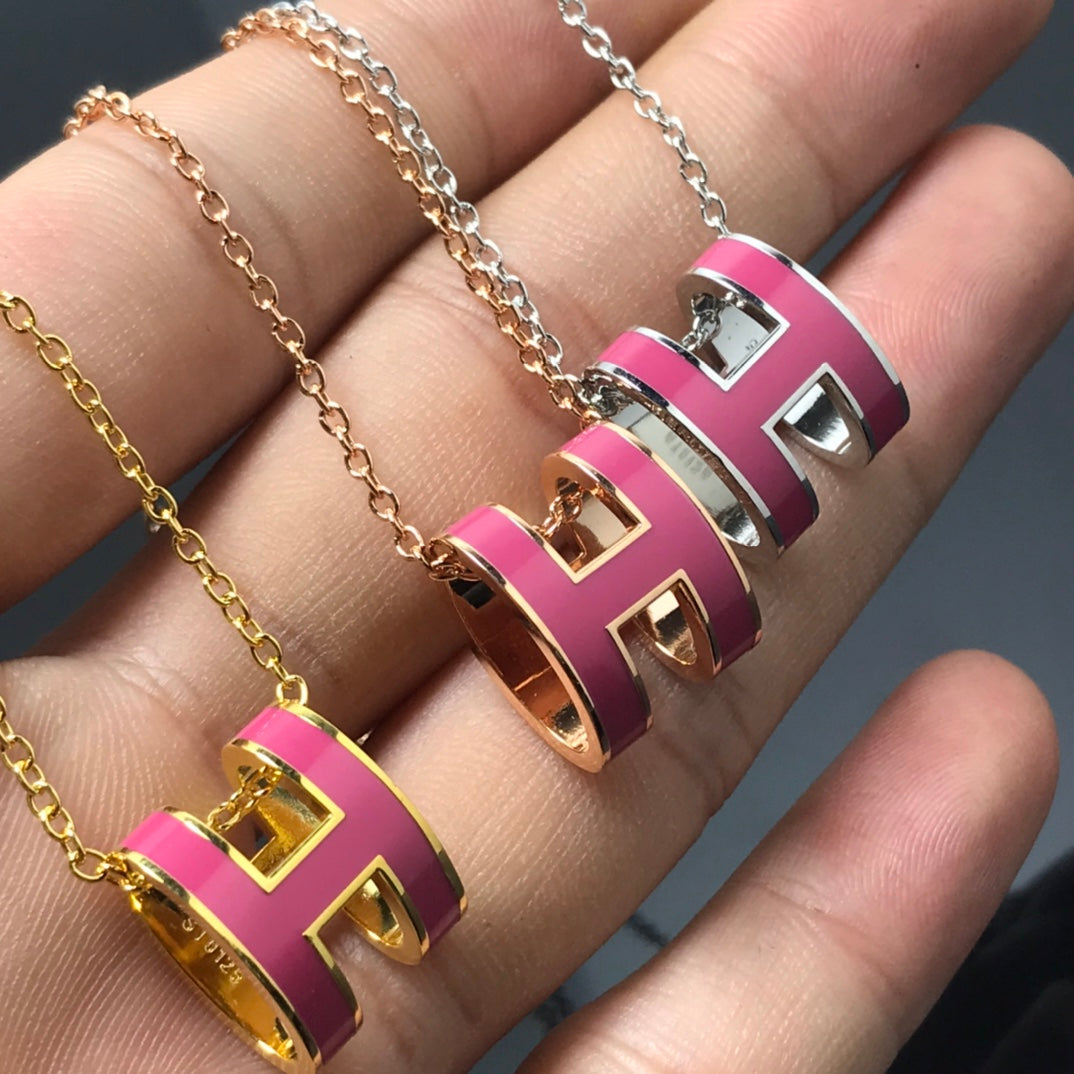 [Perla Lux]H NECKLACE PINK