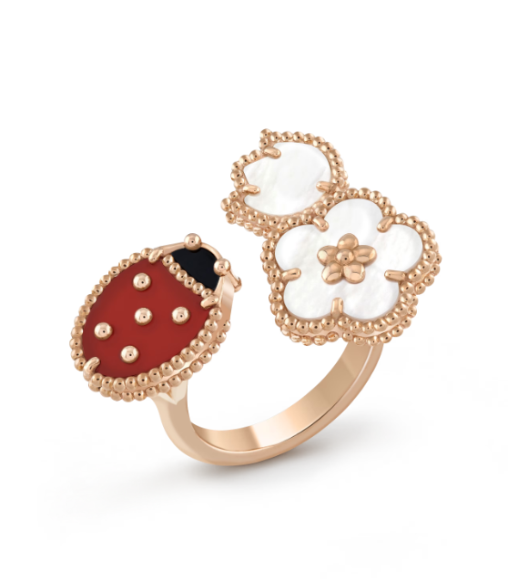 [Perla Lux]LUCKY 3 MOTIF ROSE GOLD RING