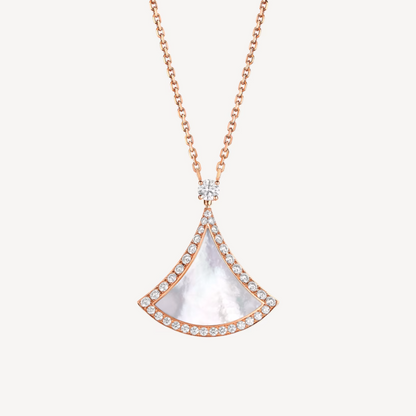 [Perla Lux]DREAM MOP DIAMOND PAVED PINK GOLD NECKLACE