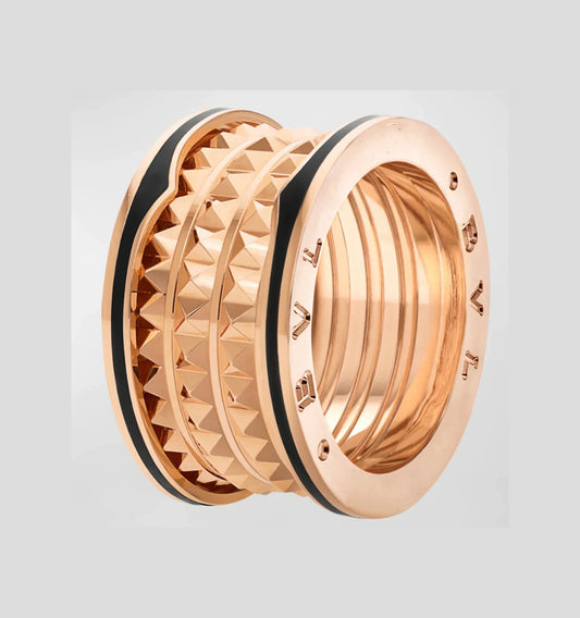 [Perla Lux]ZERO 1 ROCK BLACK CERAMIC PINK GOLD LARGE MODEL