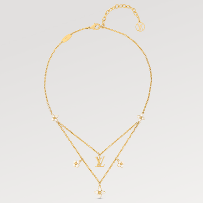 [Perla Lux]FLOWERGRAM GOLD MOP DOUBLE ROW NECKLACE