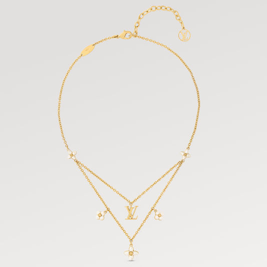 [Perla Lux]FLOWERGRAM GOLD MOP DOUBLE ROW NECKLACE