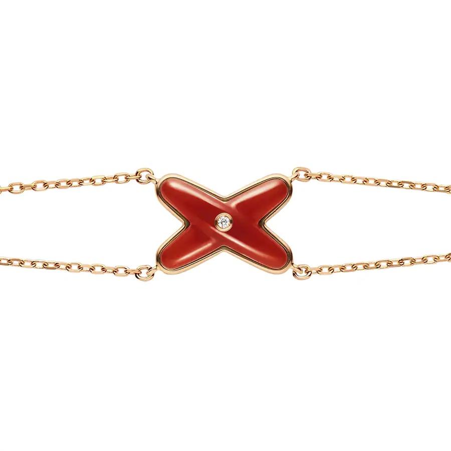 [Perla Lux]JEUX BRACELET CARNELIAN PINK GOLD 1 DIAMOND