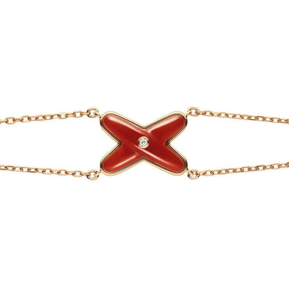[Perla Lux]JEUX BRACELET CARNELIAN PINK GOLD 1 DIAMOND