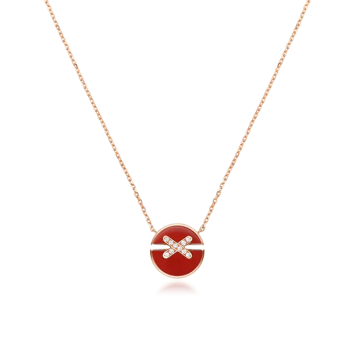 [Perla Lux]JEUX DE ROSE GOLD DIAMOND NECKLACE
