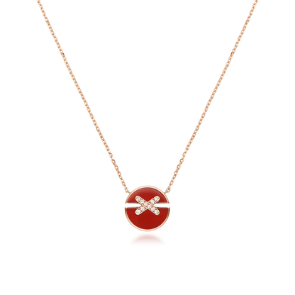 [Perla Lux]JEUX DE ROSE GOLD DIAMOND NECKLACE