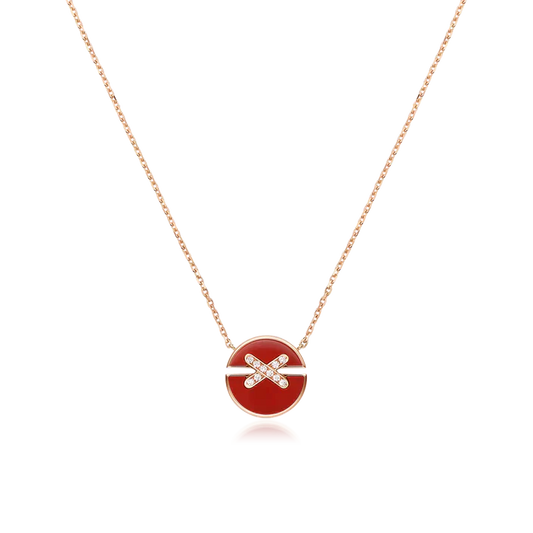 [Perla Lux]JEUX DE ROSE GOLD DIAMOND NECKLACE