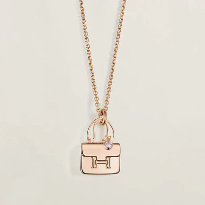 [Perla Lux]AMULETTE PEDANT ROSE GOLD NECKLACE