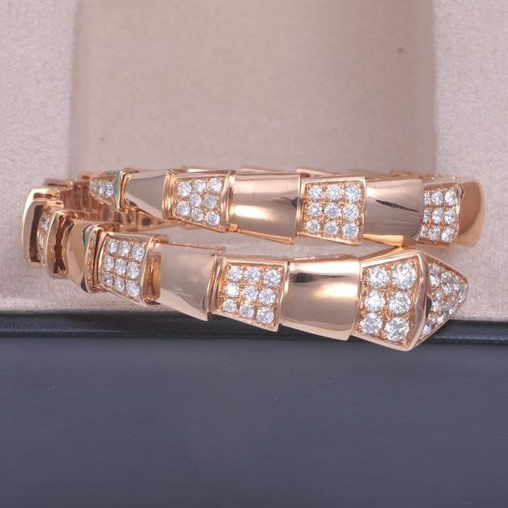 [Perla Lux]SERPENTI WIDE BRACELET PINK GOLD DIAMOND
