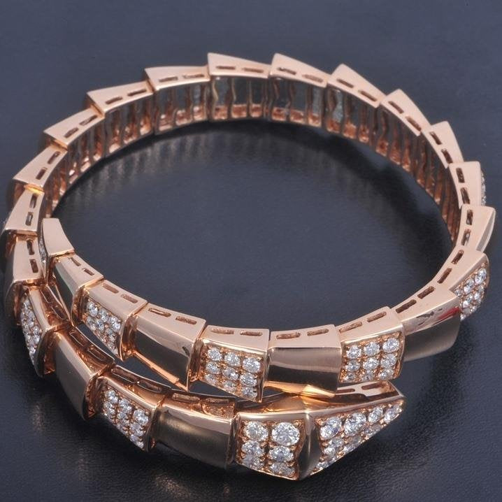 [Perla Lux]SERPENTI WIDE BRACELET PINK GOLD DIAMOND