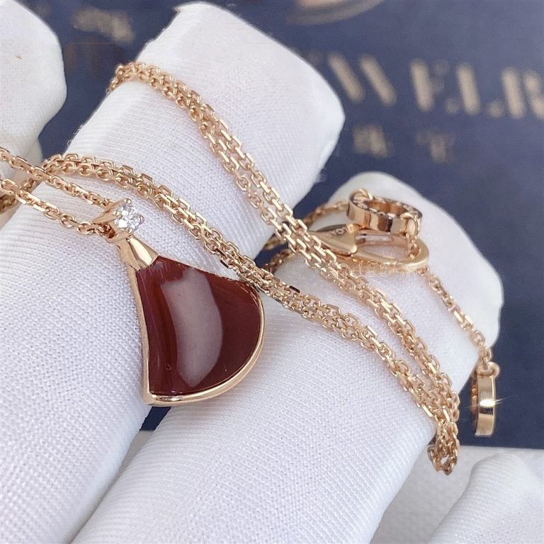 [Perla Lux]DREAM NECKLACE CARNELIAN 1 DIAMOND