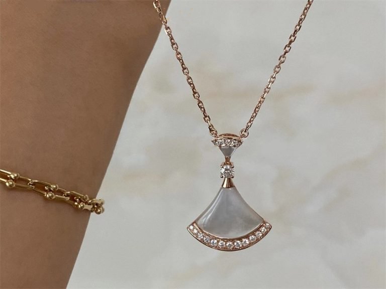 [Perla Lux]DREAM NECKLACE MOP PINK GOLD DIAMOND