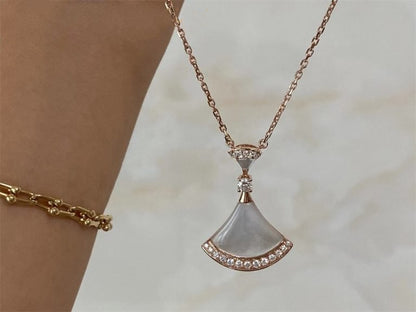 [Perla Lux]DREAM NECKLACE MOP PINK GOLD DIAMOND