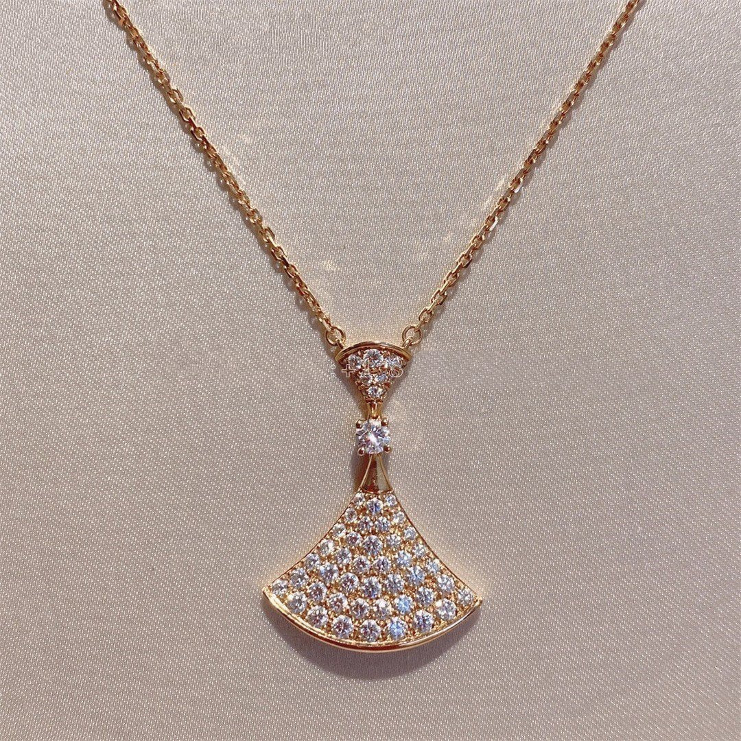 [Perla Lux]DREAM NECKLACE PINK GOLD FULL DIAMOND