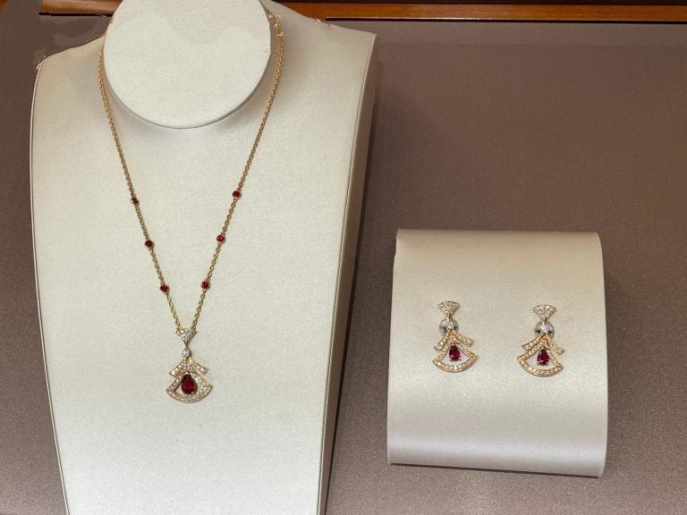 [Perla Lux]DREAM NECKLACE CARNELIAN DIAMOND PINK GOLD