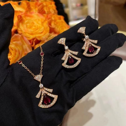 [Perla Lux]DREAM NECKLACE CARNELIAN DIAMOND PINK GOLD