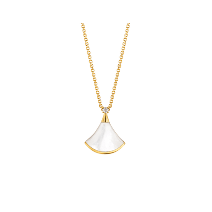 [Perla Lux]DREAM NECKLACE WHITE MOP GOLD 1 DIAMOND