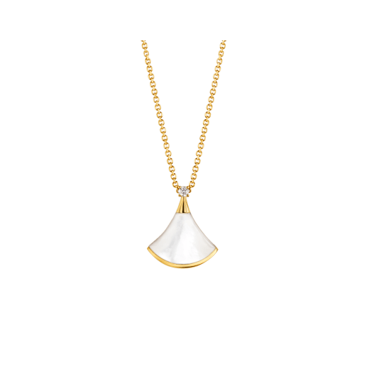 [Perla Lux]DREAM NECKLACE WHITE MOP GOLD 1 DIAMOND