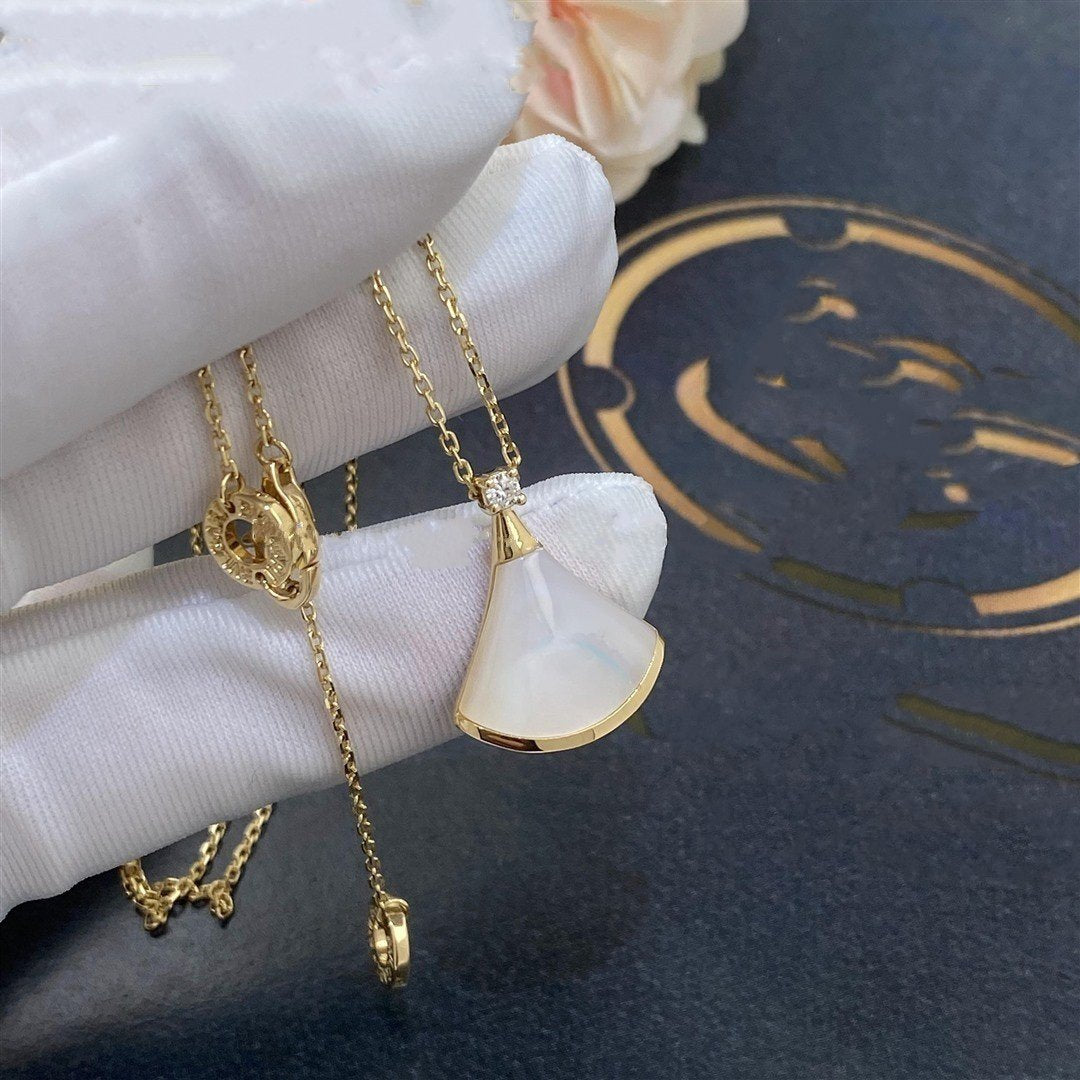 [Perla Lux]DREAM NECKLACE WHITE MOP GOLD 1 DIAMOND