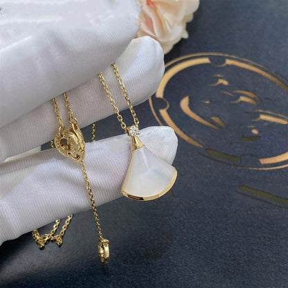 [Perla Lux]DREAM NECKLACE WHITE MOP GOLD 1 DIAMOND
