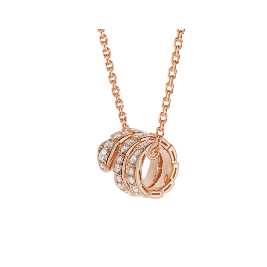 [Perla Lux]SERPENTI PINK GOLD NECKLACE DOUBLE RING DIAMOND