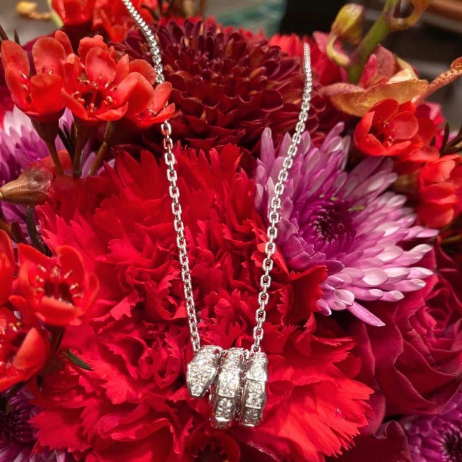 [Perla Lux]SERPENTI  NECKLACE DOUBLE RING DIAMOND