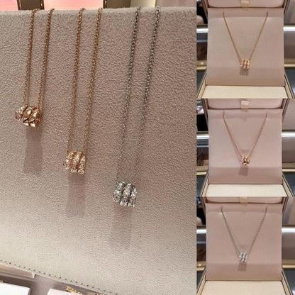 [Perla Lux]SERPENTI  NECKLACE DOUBLE RING DIAMOND