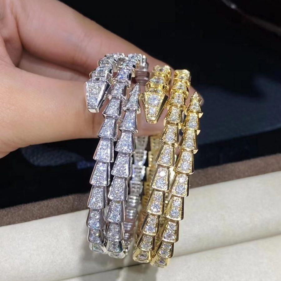 [Perla Lux]SERPENTI BRACELET GOLD DIAMOND DOUBLE ROW
