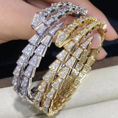 [Perla Lux]SERPENTI BRACELET GOLD DIAMOND DOUBLE ROW