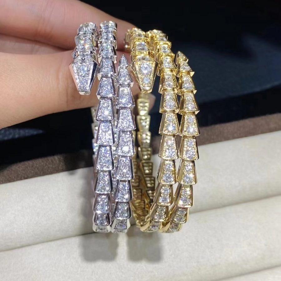 [Perla Lux]SERPENTI BRACELET GOLD DIAMOND DOUBLE ROW