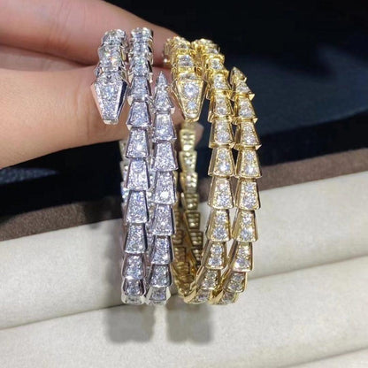 [Perla Lux]SERPENTI BRACELET GOLD DIAMOND DOUBLE ROW