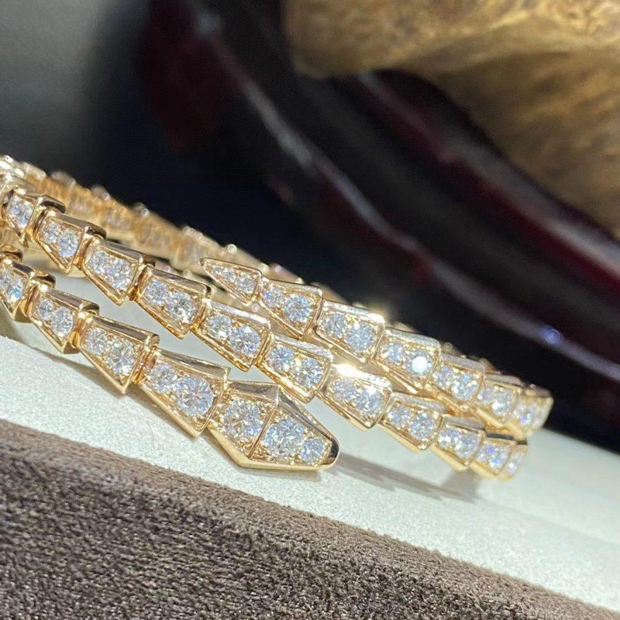 [Perla Lux]SERPENTI BRACELET GOLD DIAMOND DOUBLE ROW