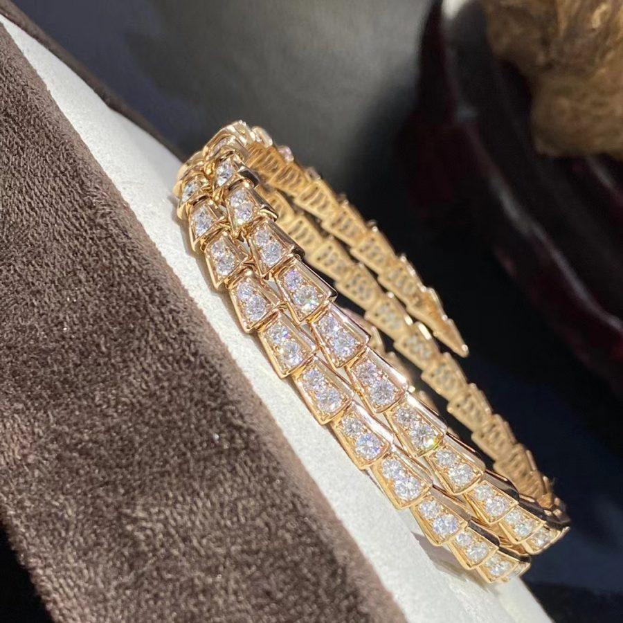 [Perla Lux]SERPENTI BRACELET GOLD DIAMOND DOUBLE ROW