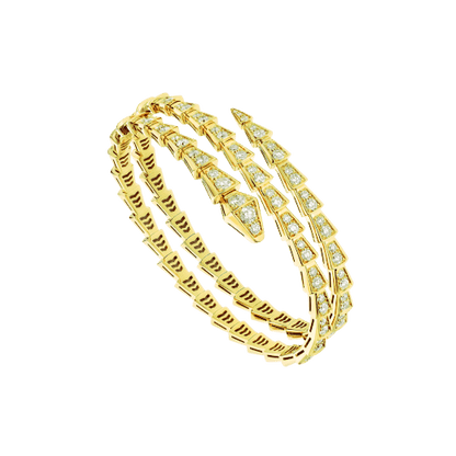 [Perla Lux]SERPENTI BRACELET GOLD DIAMOND DOUBLE ROW