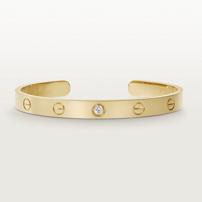 [Perla Lux]LOVE BRACELET 6.1MM 1 DIAMOND OPEN CUFF