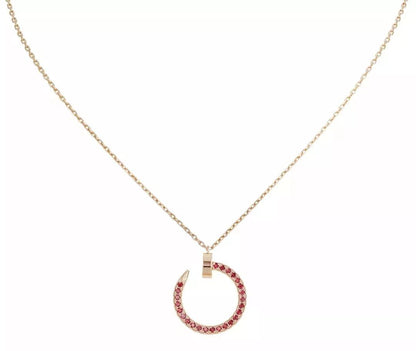 [Perla Lux]JUSTE NECKLACE GOLD RED DIAMONDS