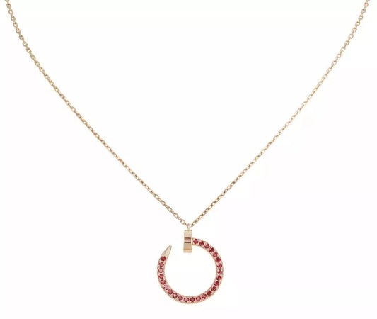 [Perla Lux]JUSTE NECKLACE GOLD RED DIAMONDS