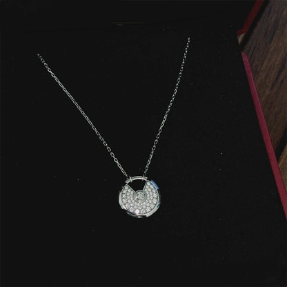 [Perla Lux]AMULETTE SILVER FULL DIAMOND NECKLACE