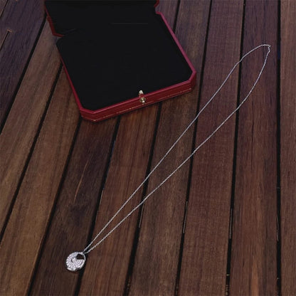 [Perla Lux]AMULETTE SILVER FULL DIAMOND NECKLACE