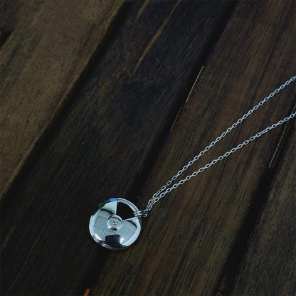 [Perla Lux]AMULETTE SILVER FULL DIAMOND NECKLACE
