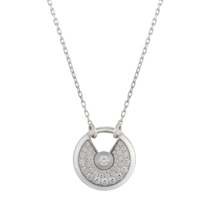 [Perla Lux]AMULETTE SILVER FULL DIAMOND NECKLACE