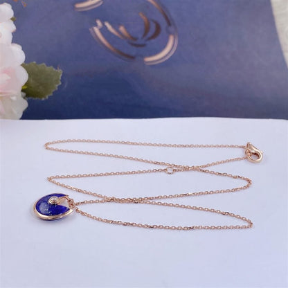 [Perla Lux]AMULETTE ROSE GOLD AGATE NECKLACE