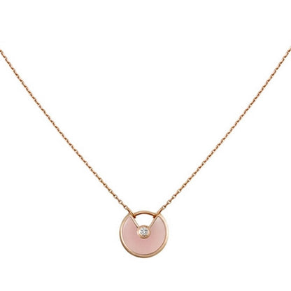 [Perla Lux]AMULETTE ROSE GOLD PINK MOP NECKLACE