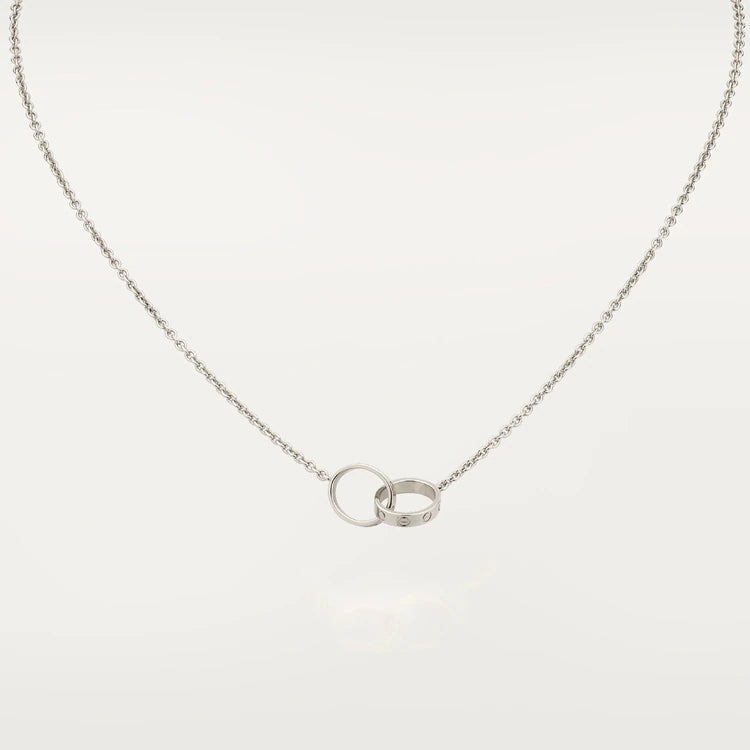 [Perla Lux]LOVE NECKLACE PINK GOLD AND SILVER