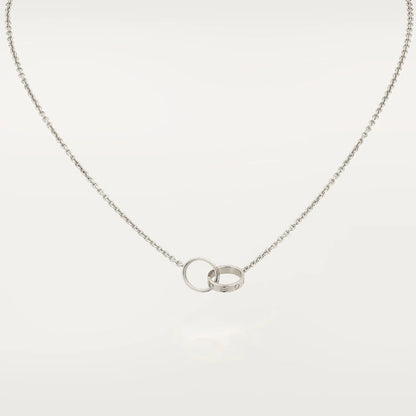 [Perla Lux]LOVE NECKLACE PINK GOLD AND SILVER